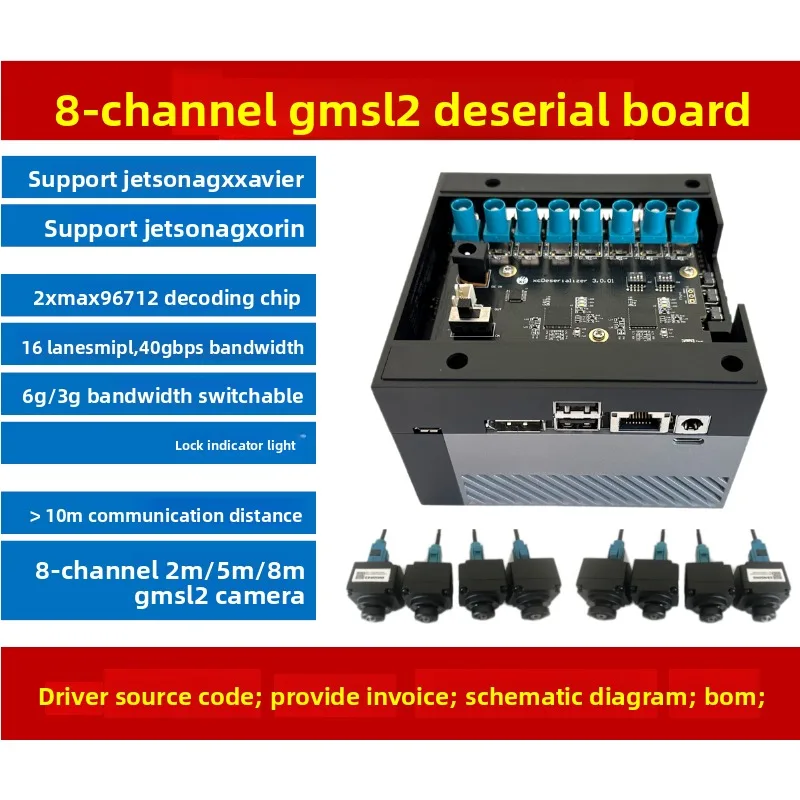 8-Channel Gmsl Disconnect Board Max96712 Supports IMX390, Etc., Serial Camera Jetson Orin