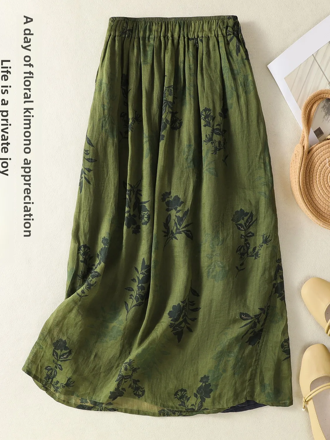 Neue Chinesische Sle Hohe Taille Elastische Taille Schlitz Taste A-linie Rock plus Größe frauen Sommer Lange Abnehmen f körper Rock