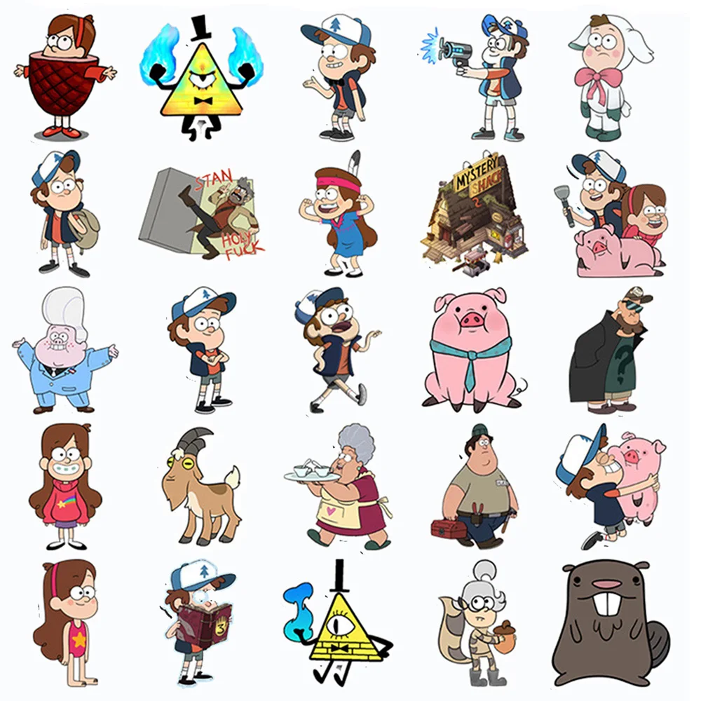 10/30/50pcs Disney Cute Cartoon Gravity Falls Stickers Graffiti Kids Decal Toy Luggage Water Bottle Phone Classic Anime Sticker