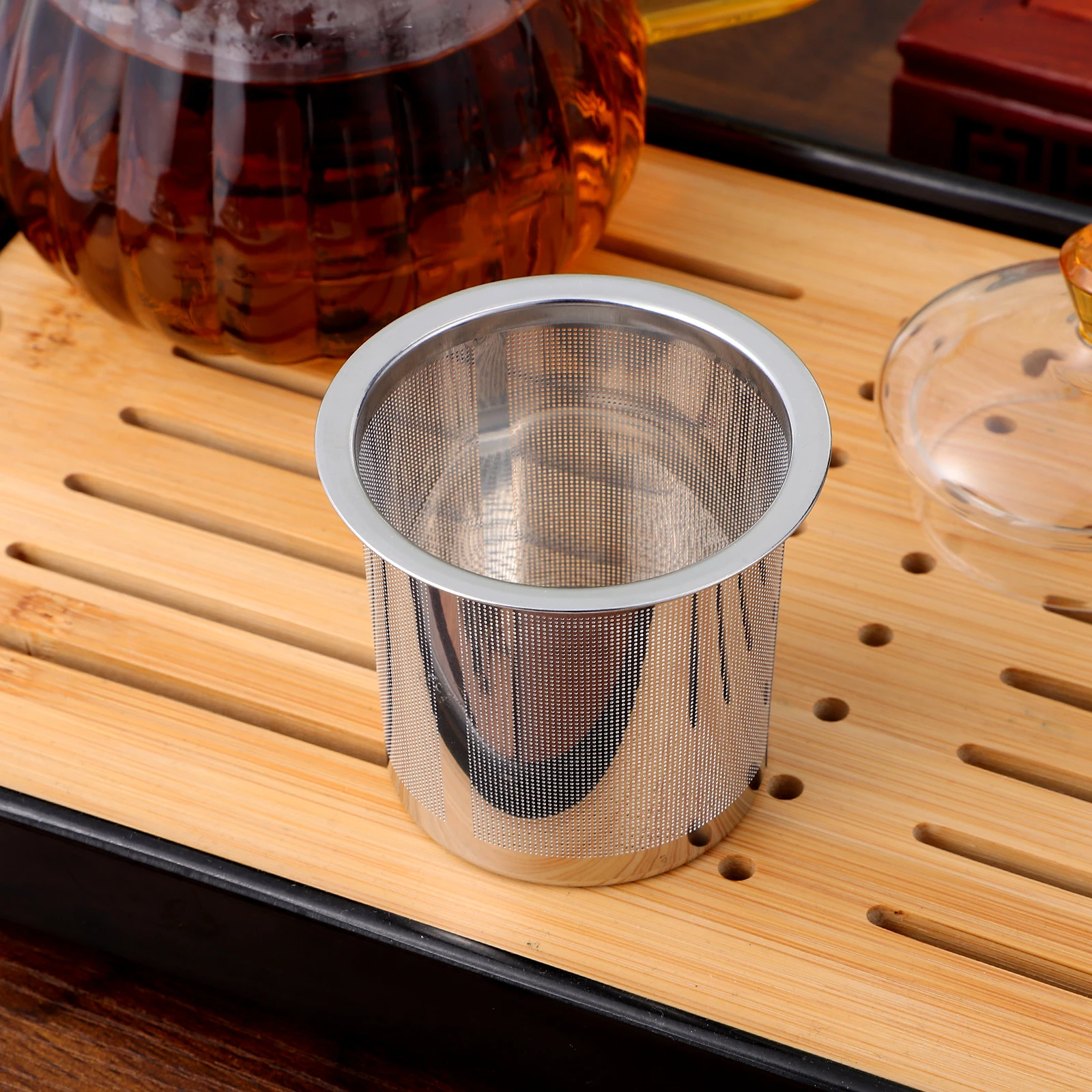 

Stainless Steel Coffee Filter Strainer Large Mesh Sieve Filters Grounds Tea Infuser Reusable Easy Clean Durability Kitchen