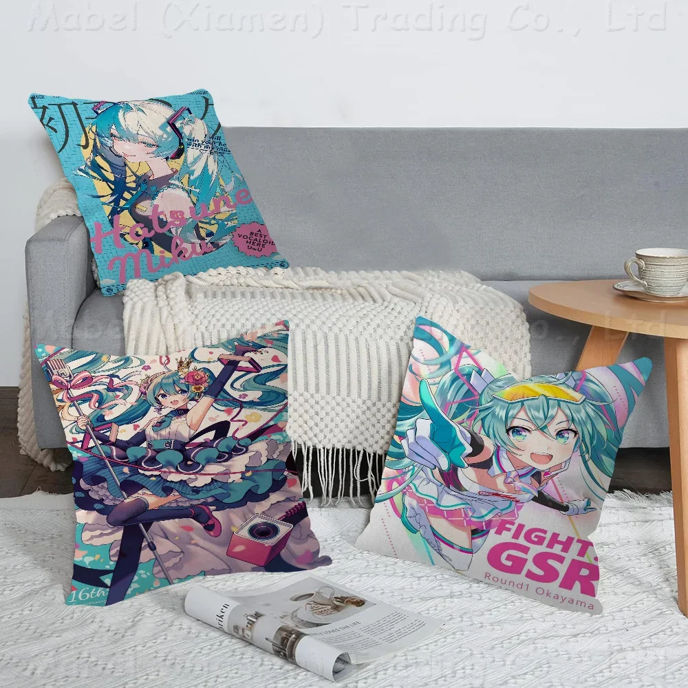 

Hatsune Miku Cushion Cover Decorative Pillow Sofa Home Decor Case Pillow Cases