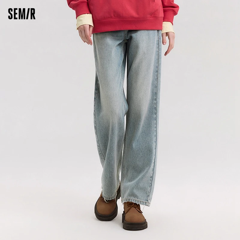 Semir Jeans Women Vintage Long Trousers 2025 New Spring Wide-leg Trousers Comfortable Soft Versatile Trousers