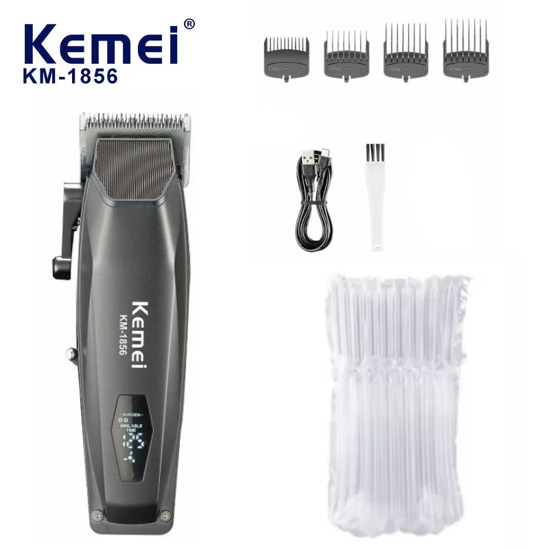 Kemei KM-1856 Electric Rechargeable Best Hair Trimmer Professional Cordless Barber Hair Clipper Trimmer