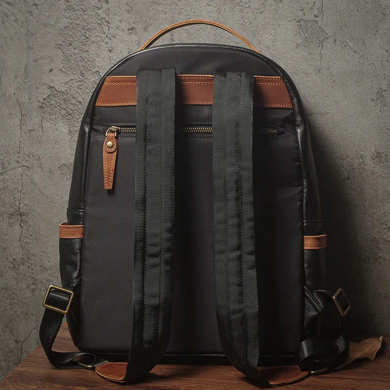 NUKA Brand High Quality Genuine Leather Backpack Men's Business Travel Bag Luxury Top Grain Cowhide Schoolbag For 15 Inch Laptop