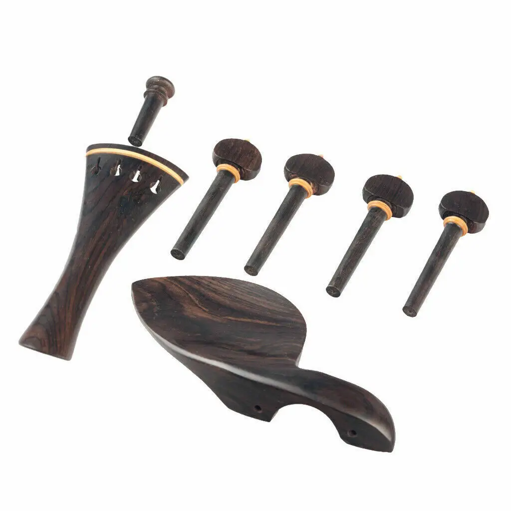 

3 Set DIY Ebony Chinrest Tuning Pegs Endpin Tailpiece for 4/4 Size Violin Fiddle