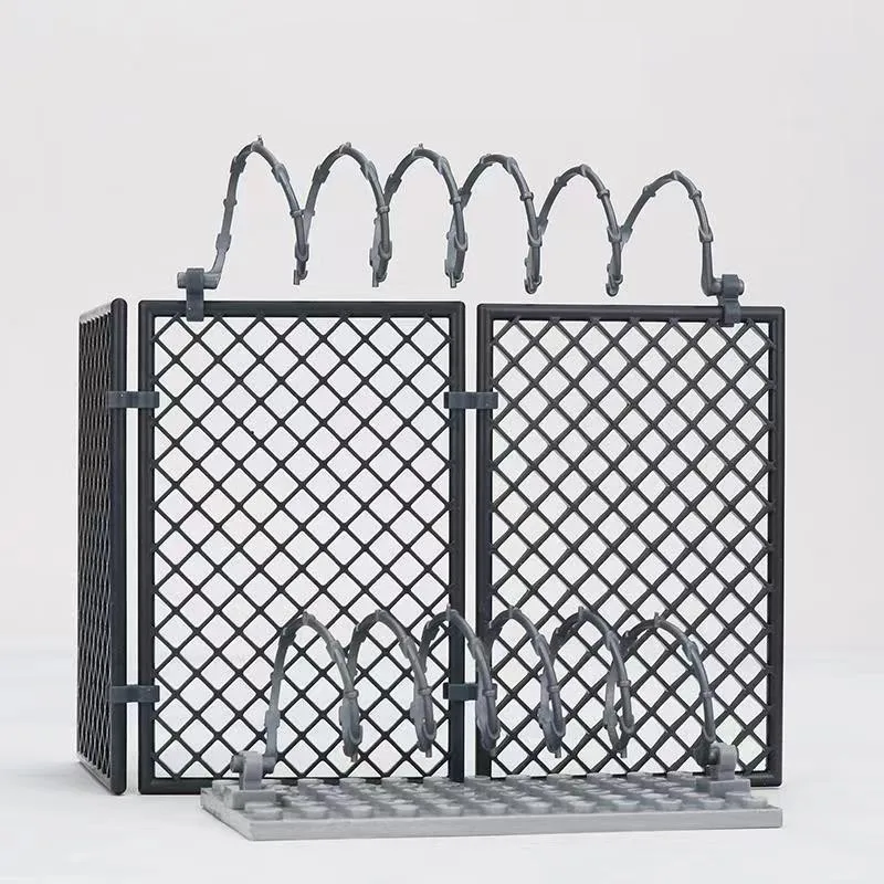 10pcs City Military Base Scene Barbed Wire Building Block MOC Parts Brick Compatible with Chain Fence Mesh Isolation Net Brick