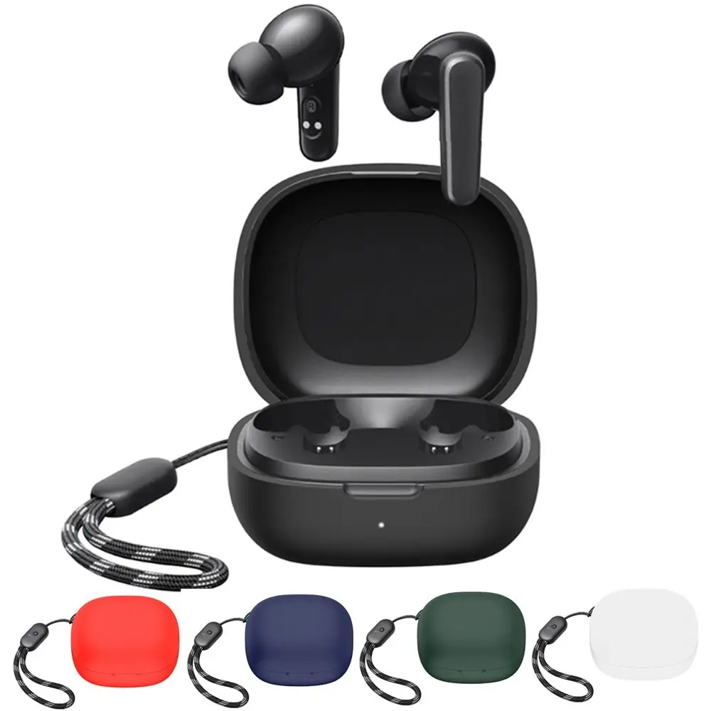 Silicone Headphone Protective Case Shockproof Dustproof Wireless Earphone Shell Washable Soild Color for Anker Soundcore R50i