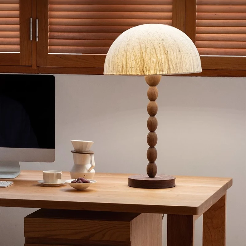 

Egg tower lamp, solid wood floor lamp, living room study, bedroom desktop, bedside design, vertical desk lamp