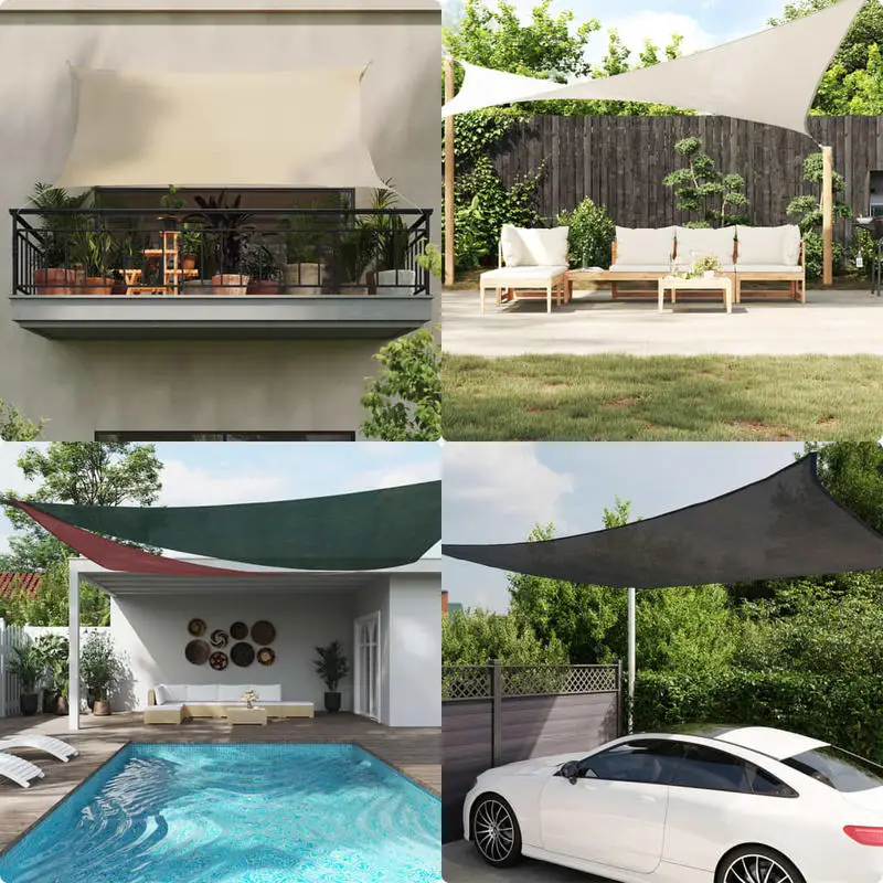 Toldo De Sombra 160 G/M² Negro 4X4X4 M Pehd, Lona De Sombra Crema Hdpe Con Protección Uv Para Patio Y Jardín — -74%, 143.02€ Coupon, from 50.25€ – 74% descuento – €50.25