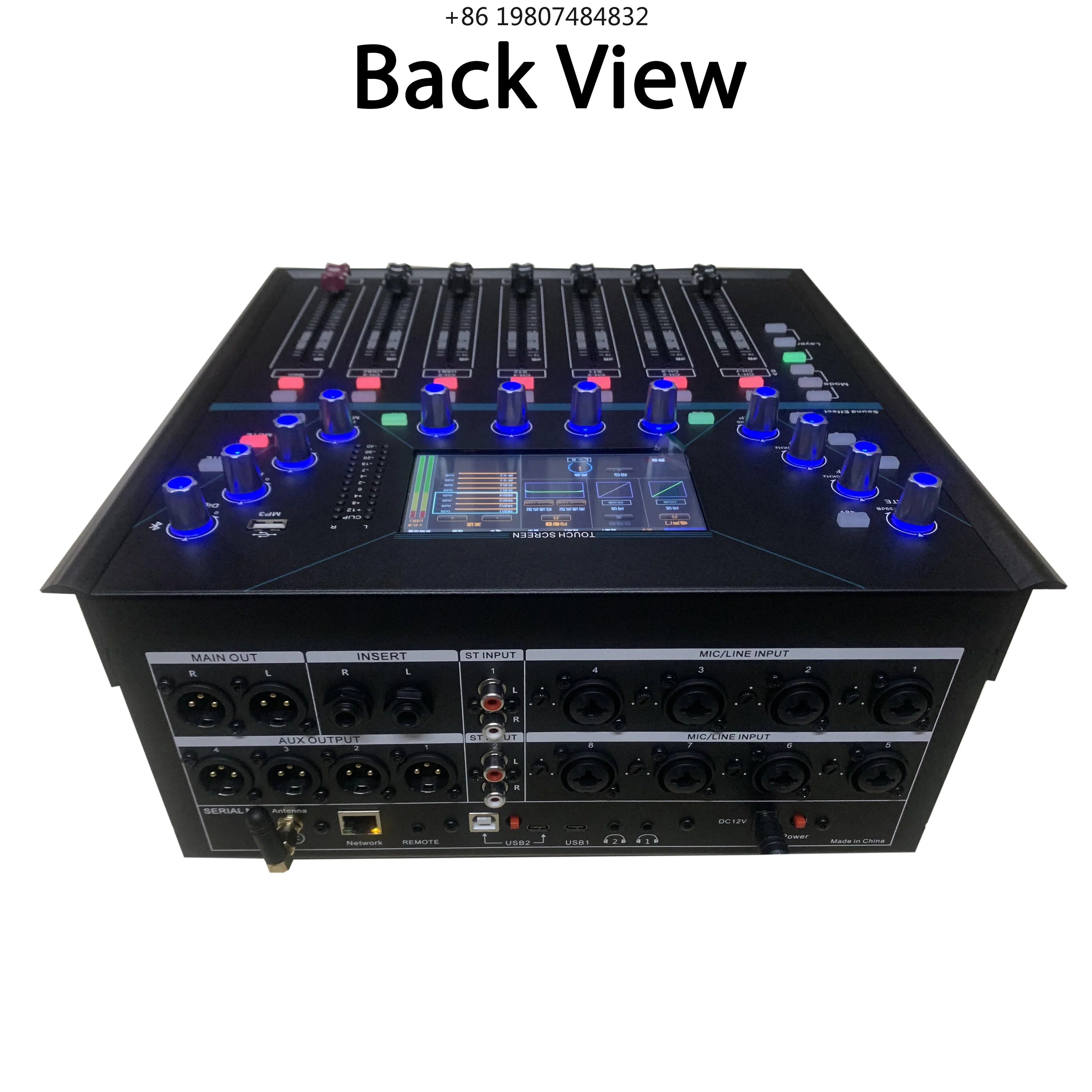 

Screen OTG Interface for Live Streaming Professional 12 Channel Digital Mixer 7 Motorized Faders 5 Inch Touch