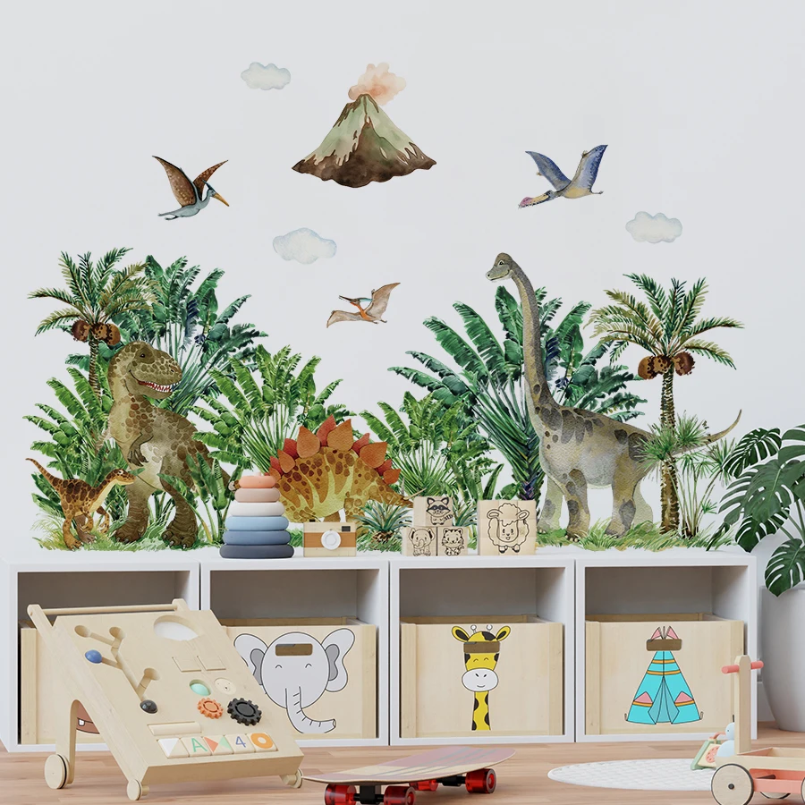 Large Cartoon Dinosaur Wall Sticker - Removable, Peel-Off, DIY Home Decor Wall Sticker