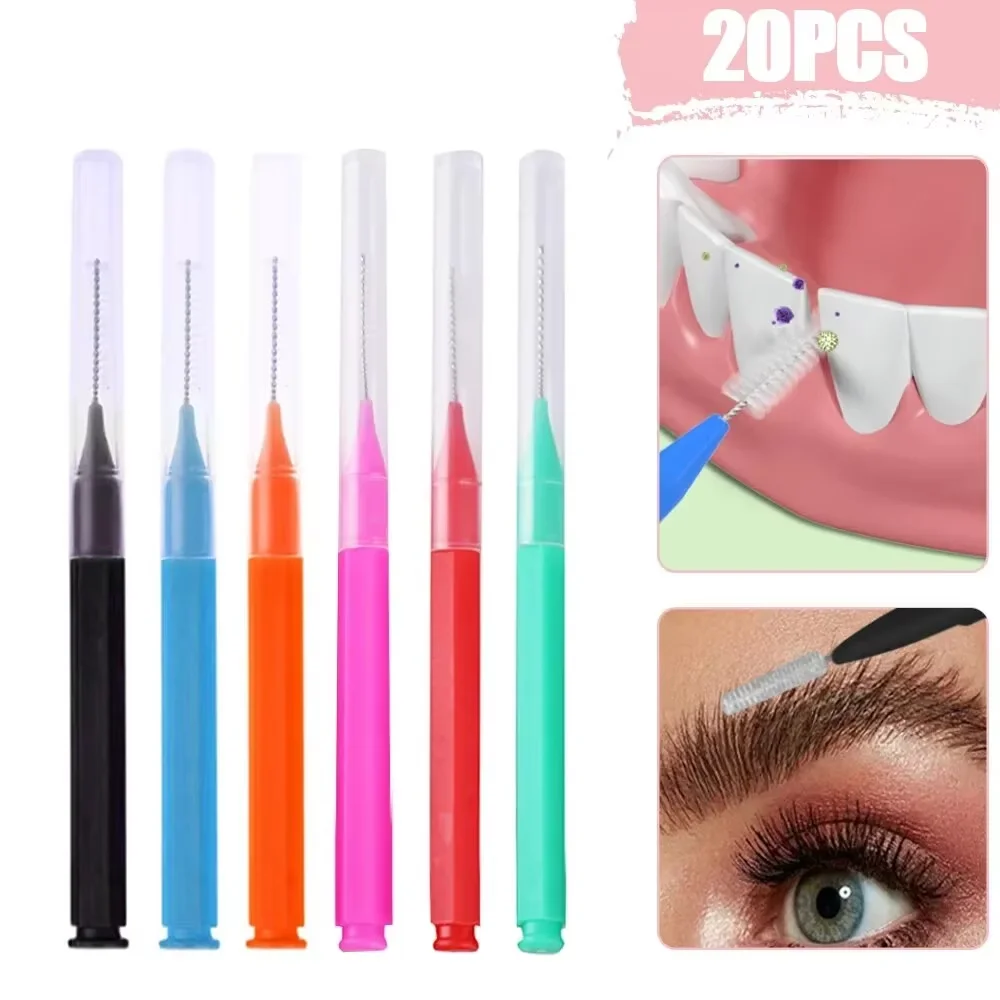 20 Stück Augenbrauenbürsten-Set Wimpernverlängerungsbürsten Reinigungsbürsten für Augenbrauen Mascara-Applikatoren Kosmetik-Make-up-Tools