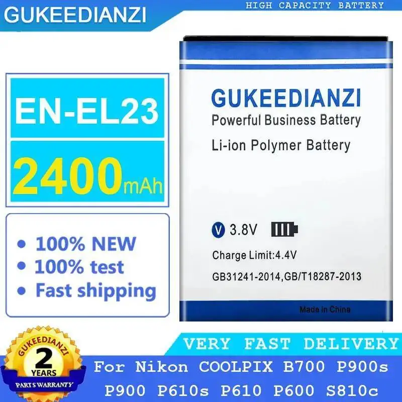 

Аккумулятор для камеры 2400 мАч EN-EL23 для Nikon Coolpix B700 P900s P900 P610s P610 P600 S810c Прочный