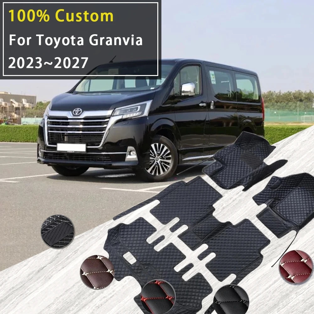 

Автомобильные коврики для Toyota Granvia 2023 2024 2025 2026 2027, водонепроницаемые подушечки, кожаные ковры для ног, напольные чехлы, автоаксессуары