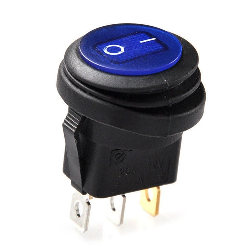 

100 Pcs 12V 20A Waterproof Round On/Off Rocker Switch Car Auto Boat SPST