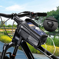 Bike Bag Frame Front Tube Cycling Bag 2L Bicycle Waterproof Phone Case Holder  Touchscreen Phone Holder Bag Accessorie