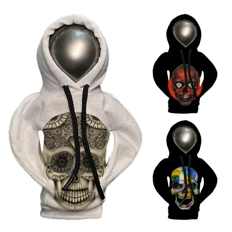 Halloween Skull Lever Change Knob Hoodie Car Gear Shift Collar Auto Interior Styling Hoodies Knob Cover Novelty Auto Accessories