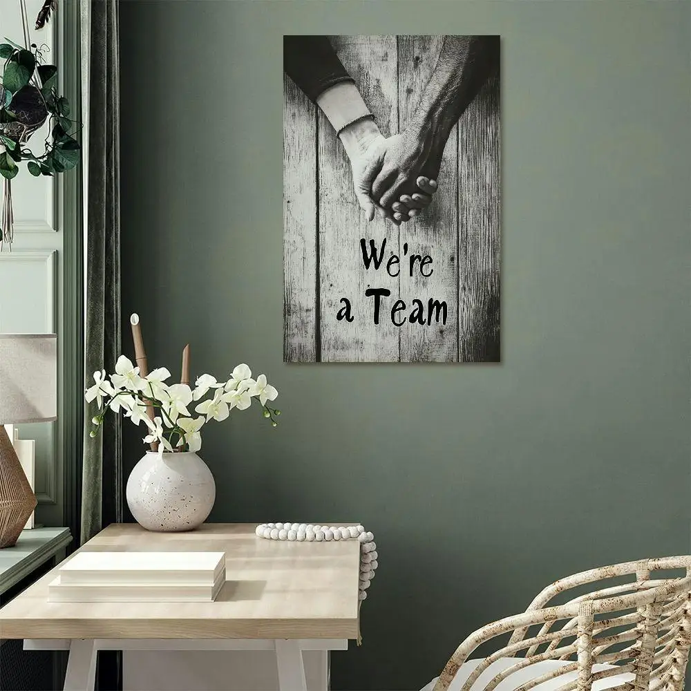 1PC Wooden Frame Canvas Painting Office Canvas Poster We Are A Team Motivational Prints For Home Office Living Room Decoration