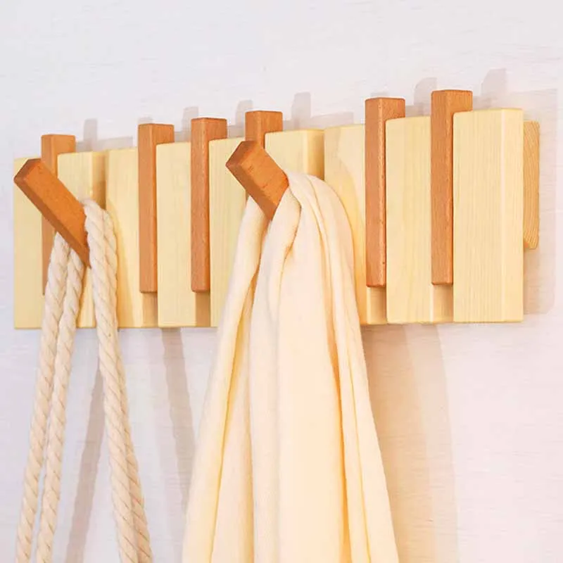 Solid Wood Hangers for Clothes Organizer Multipurpose Entrance Hall Coat Shawl Hat Bags Clothing Storage Hanger Space Saver