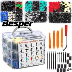820-100Pcs Car Fastener Clip Kit Push Retainer Clips Body Fender Rivet Clips Retainer Pin Rivet Bumper Door Trim Panel Repair