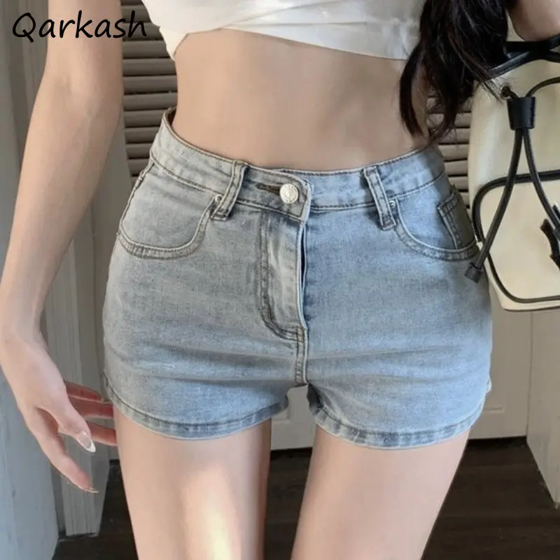 Denim Shorts Women Sexy Skinny Streetwear Summer Vintage Mujer Hot Lady All-match Tender Trousers Ulzzang Fashion Pockets Daily