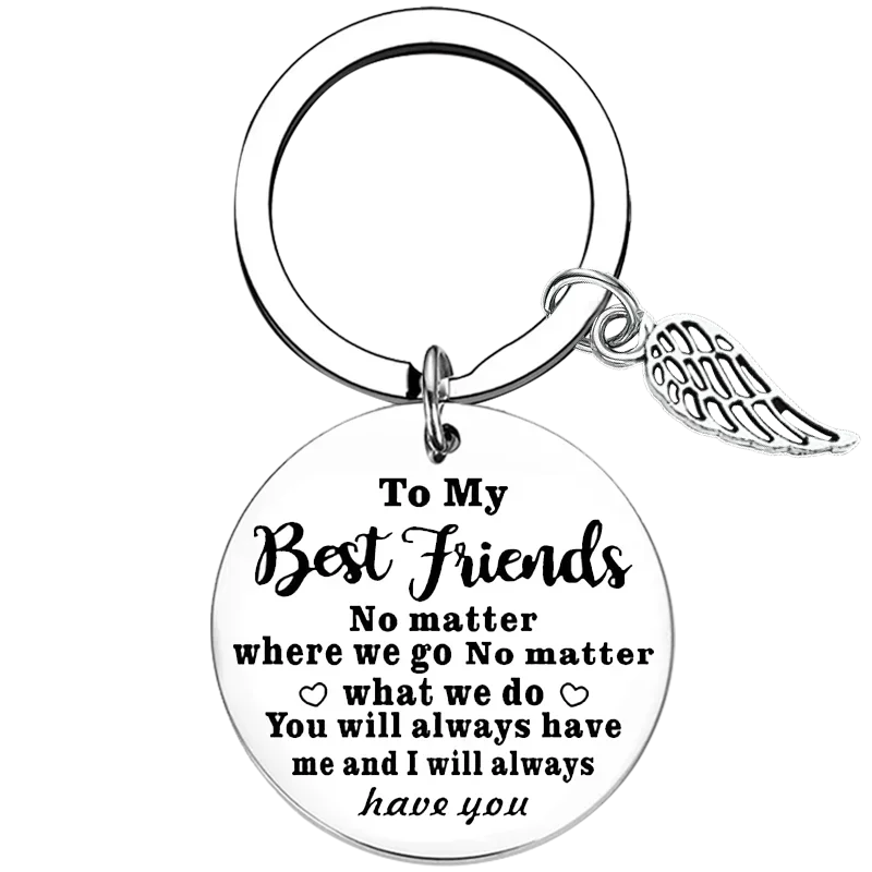 Metal Friendship Gifts Keychain Women Friends Key Chain Pendant Bestfriend Teen Girl Soul Sister Besties Gifts