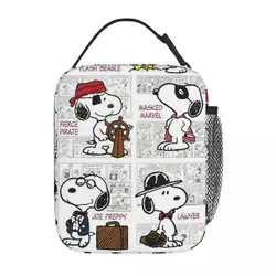 Peanuts Snoopy Cute Cartoon Insulated Lunch Bag Cooler Lunch Container Tote Lunch Box ad alta capacità borse per alimenti viaggi universitari