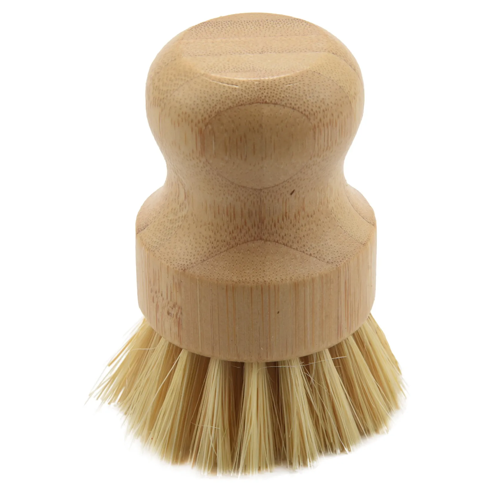 CMHI-Palm Pot Brush- Bamboo Round 3 Packs Mini Dish Brush Natural Scrub Brush Durable Scrubber Cleaning Kit do czyszczenia garnków, P
