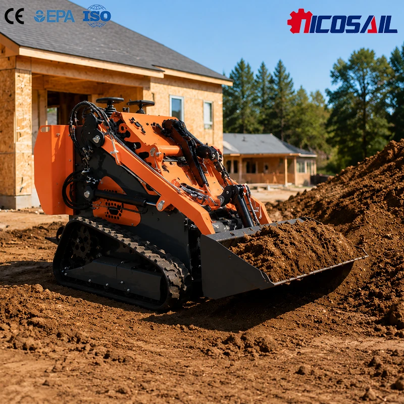 Heavy Equipment Loader - 380Eミニスキッドステアローダー、積載量300kg、コンパクトトラックローダー、農場建設レンタル事業向け
