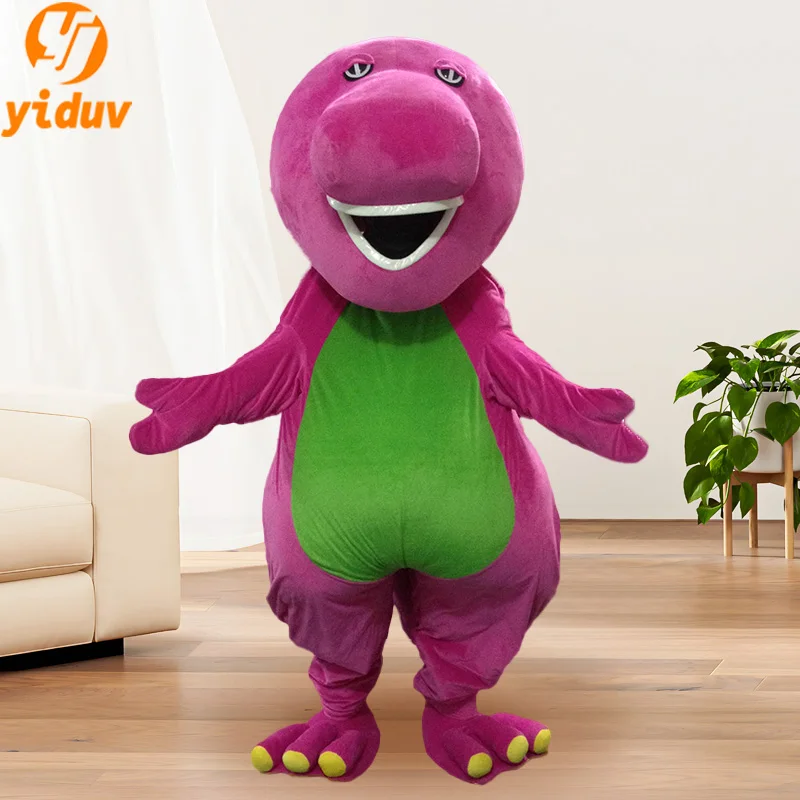 Barney Dinosaurier Maskottchen Kostüm Drachen Monster für Erwachsene Halloween Karneval Party Events Cosplay Kostüm Performance Outfits