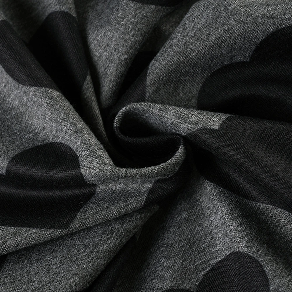 Retro Heart Print Vintage Design Hoodie Women's Casual V-Neck Jacket Distressed Style Versatile Comfortable Top