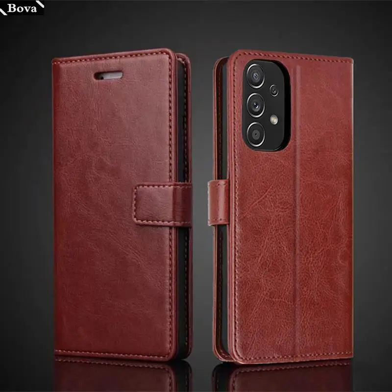 Thẻ Bao Da Dành Cho Samsung Galaxy Samsung Galaxy A23 5G 23 Pu Da Flip Cover Retro Ví Lắp Ốp Lưng kinh Doanh Fundas Coque