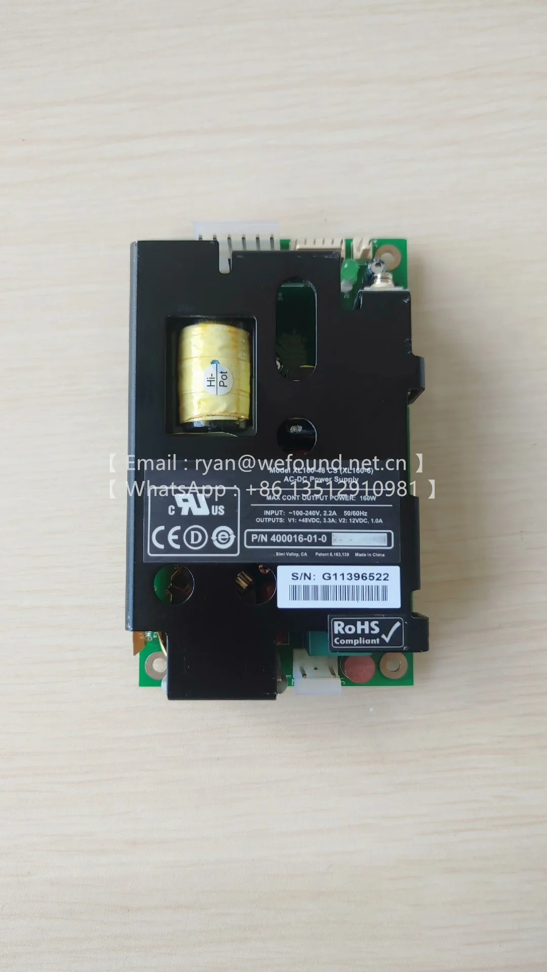 

XL160-48 CS XL160-6 400016 -01-0, серия XL160, 160 Вт переменного тока в постоянный ток для продукта N2Power