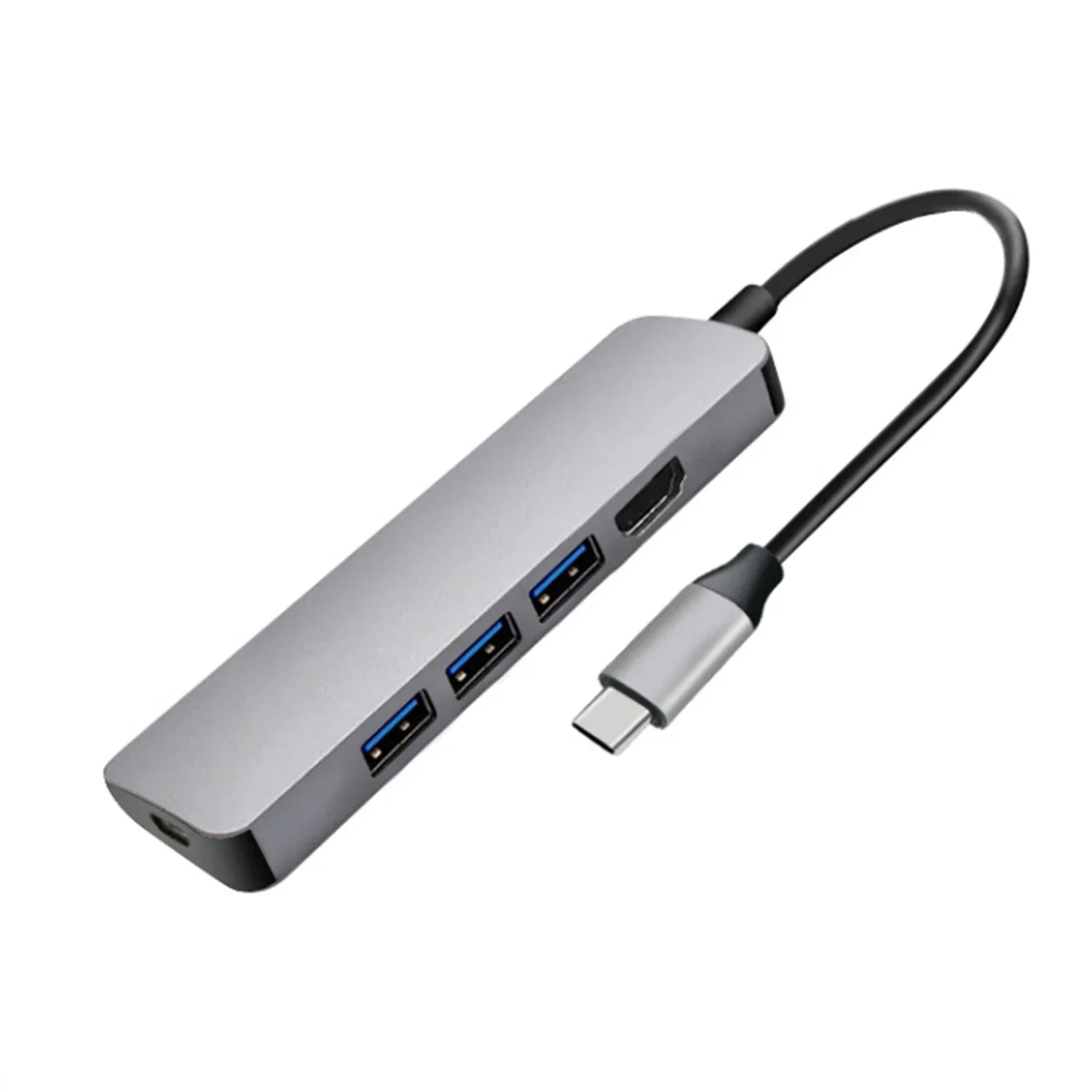 5 IN 1 USB C Hub Space Grey Aluminum alloy  Type  to 4K HDTV, 3 3.0 and PD harging Port ompatible