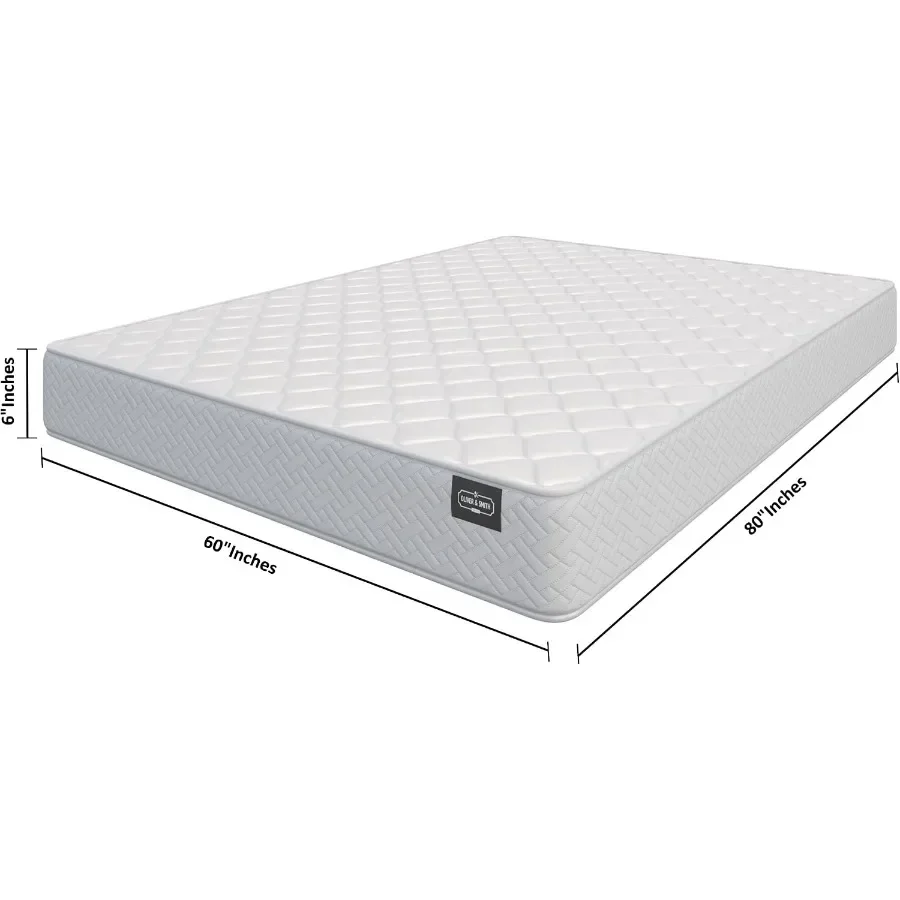 Queen mattress for bedroom use, white hybrid with pocket coils and tight Euro top, medium firm, high-density foam and polyester,Local Shipping