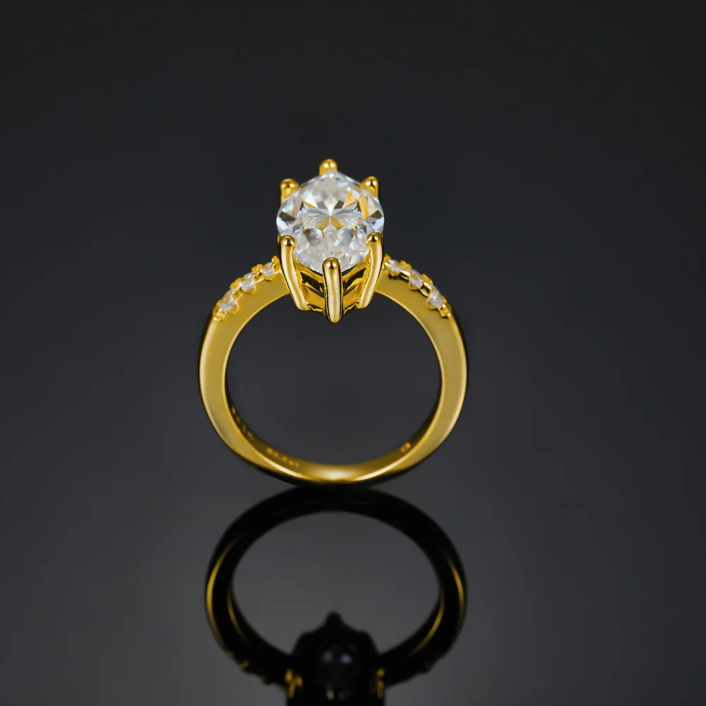 

Luxurious 5CT Marquise Cut Green Moissanite Ring for Women S925 Sterling Silver VVS1 D Color Wedding Band with GRA C