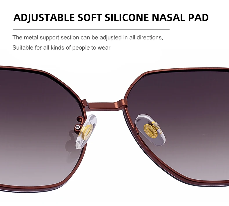 Übergroße quadratische Sonnenbrille für Damen – Luxusmarke 2026, Punk-Metallrahmen, Polygon-Sonnenbrille für Damen, modische Eyewear-Shades – Detail 9