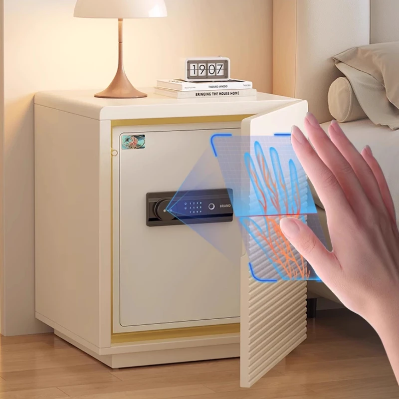 Integrated Bedside Table Safe With Smart Password Safe Cabinet Box Nightstands Furniture Storage Locker No Installation Required