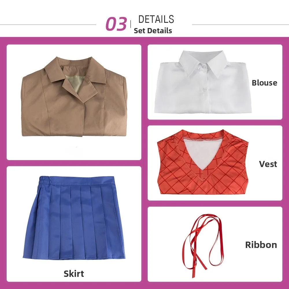 Fsia de Cosplay do Clube Literário de loween, Conjunto Cleto de orme de Performance de Animação, Traje Tradicio...