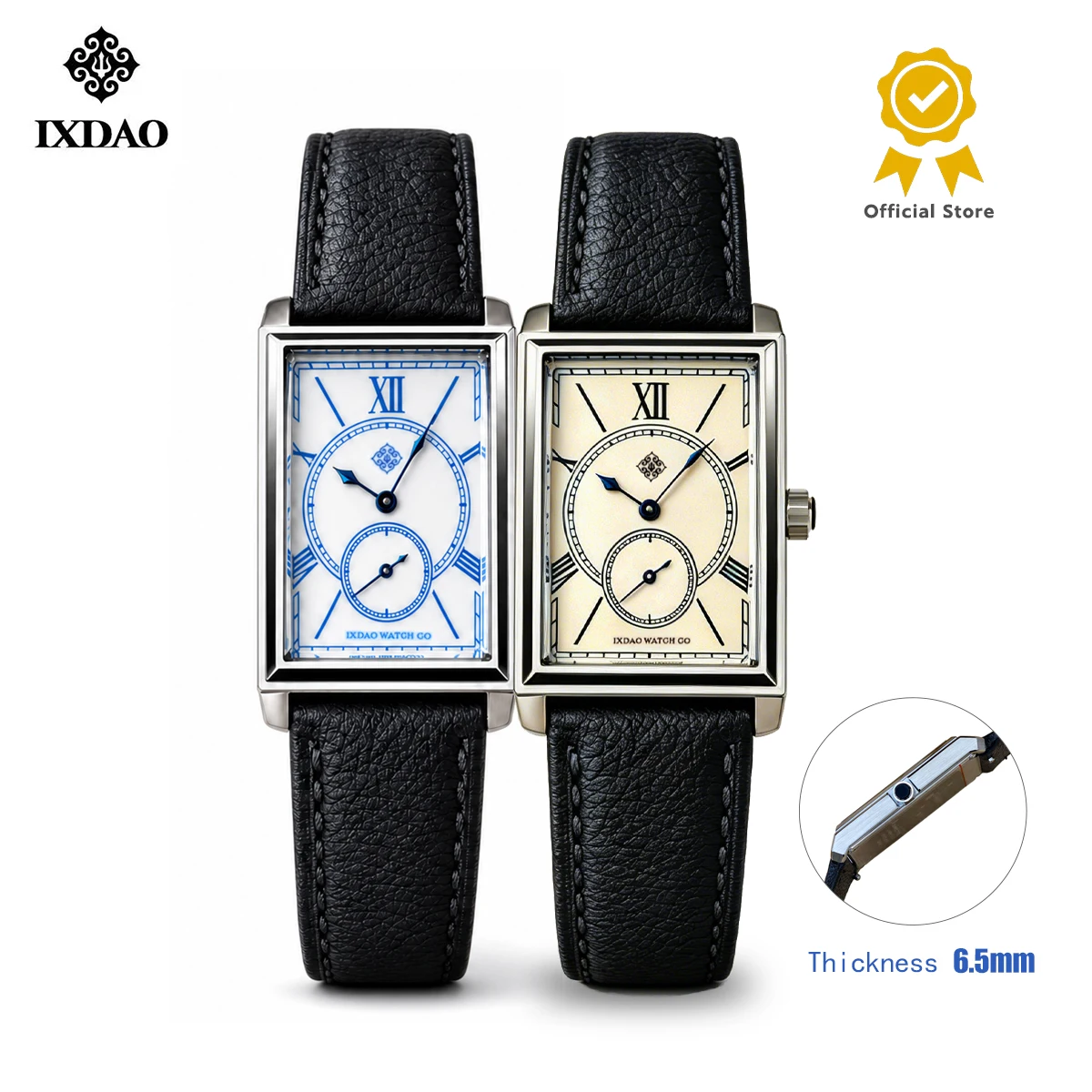 IX&DAO 2026 New Square Men's Quartz Watch Sapphire Swiss Movement Stainless Steel Waterproof 5Bar Neutral Clock Reloj Homb