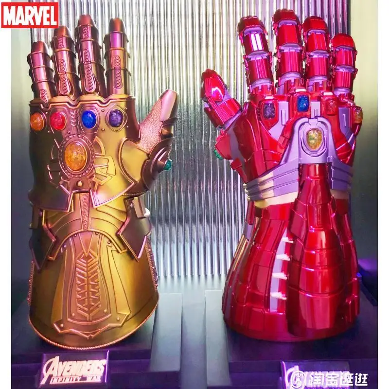 

1:1 Marvel Thanos Infinite Gloves Nano Glow All Metal Wearable Gloves Ornament Cool Collection Grade Cosplay Prop Toys