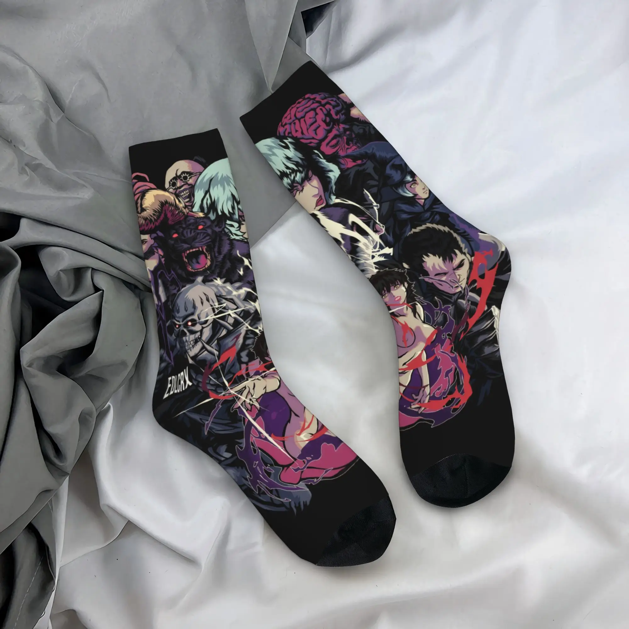 B-Berserk Manga  Dress Socks Men's Women's Warm Fashion Japane Anime  Crew Socks