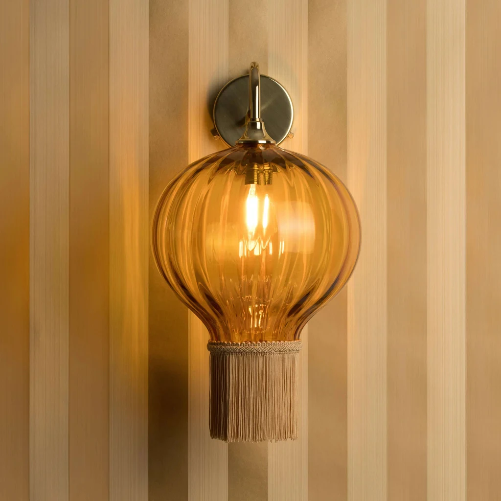 Colorful Bedside Glass Wall Lamp Nordic Living Room Corridor Wall Light Children Kids Room Home Decor Wall Lamp With Tassel