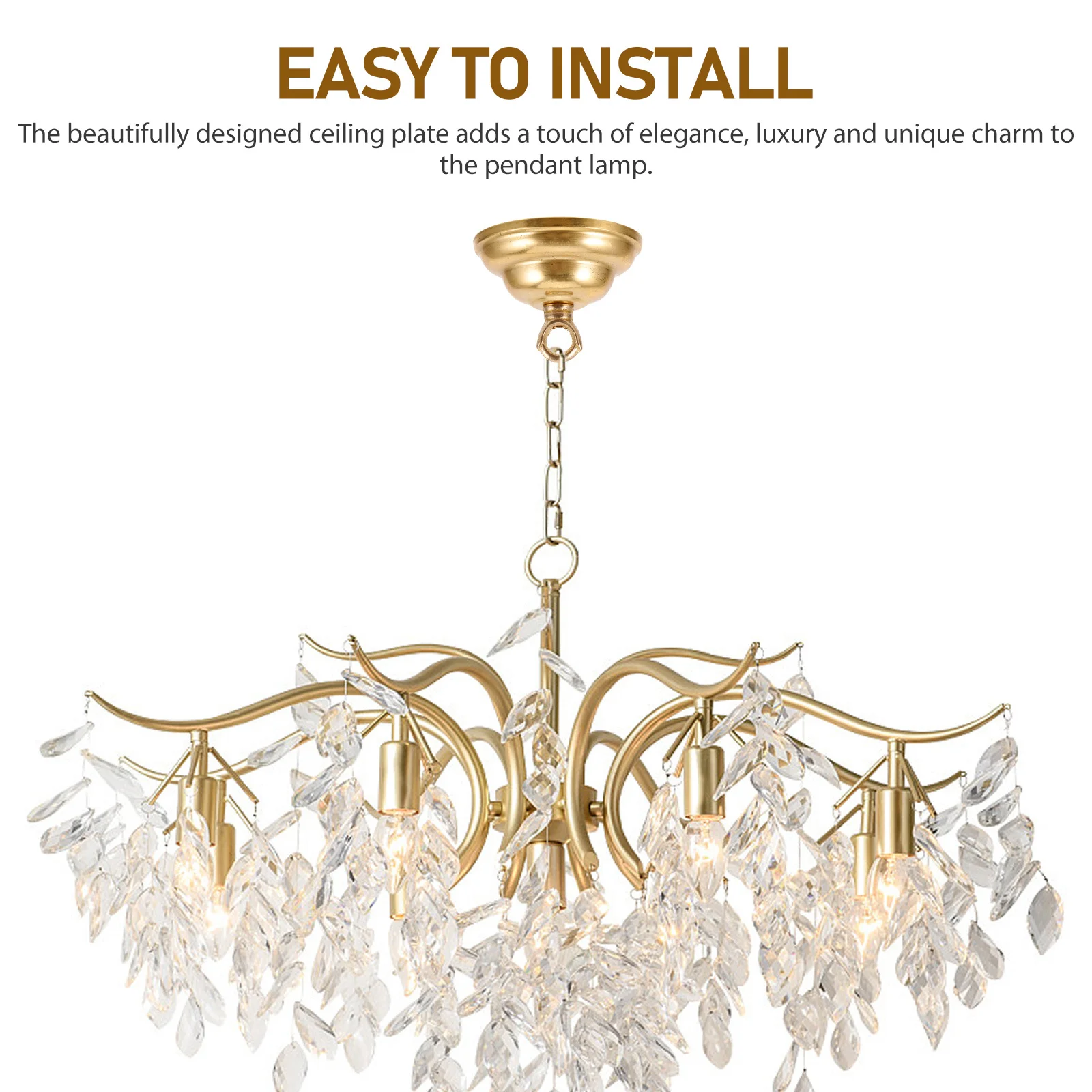 مغلق هوك النحاس ضوء تصاعد قوس السقف المظلة الثريا غطاء طقم قطع غيار قلادة مصباح DIY التبعي التصميم الحديث #1