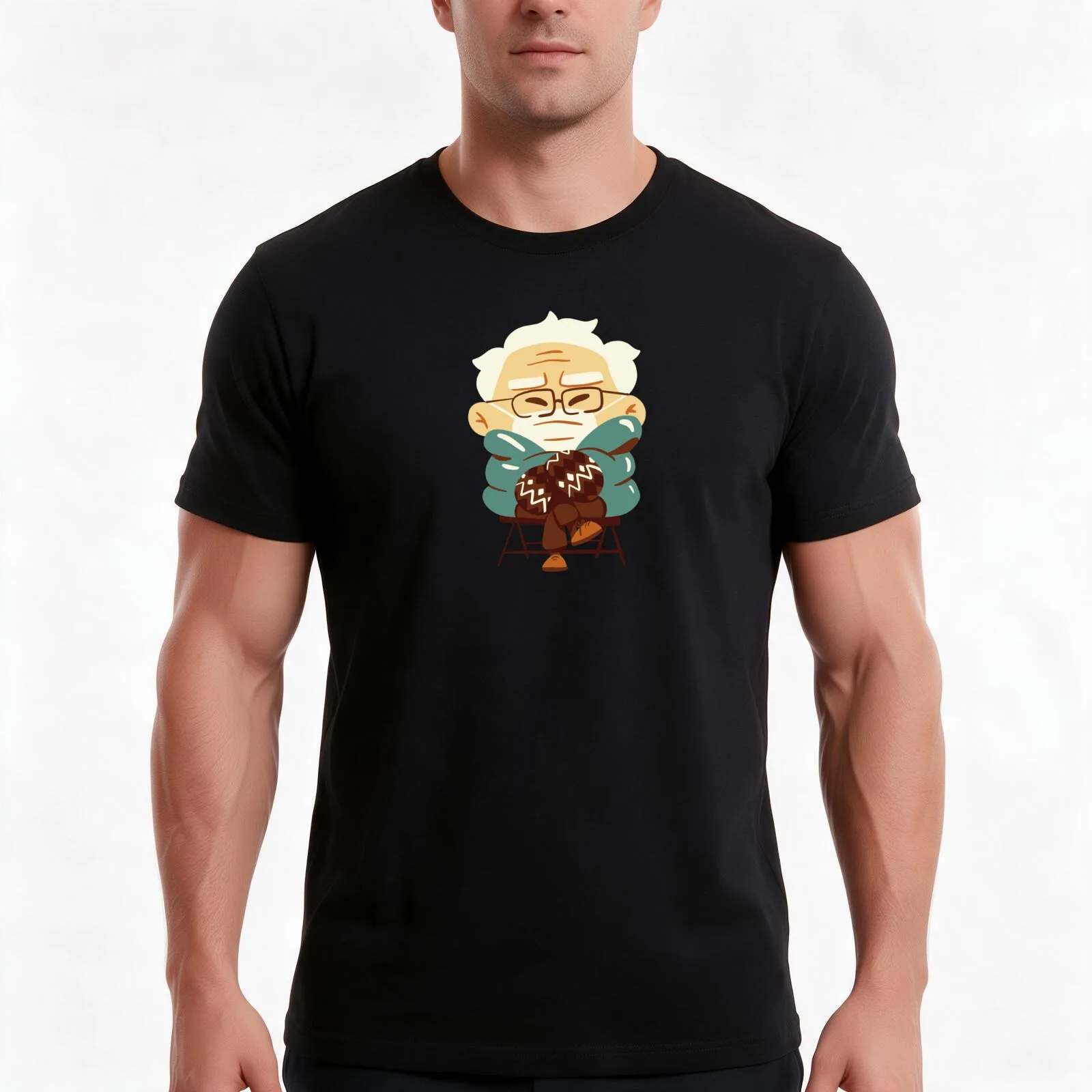 Mittens Bernie T-Shirt Summer Casual Cotton Tee Oversized Streetwear Tops Vintage Graphic Print Loose Fit Short Sleeve