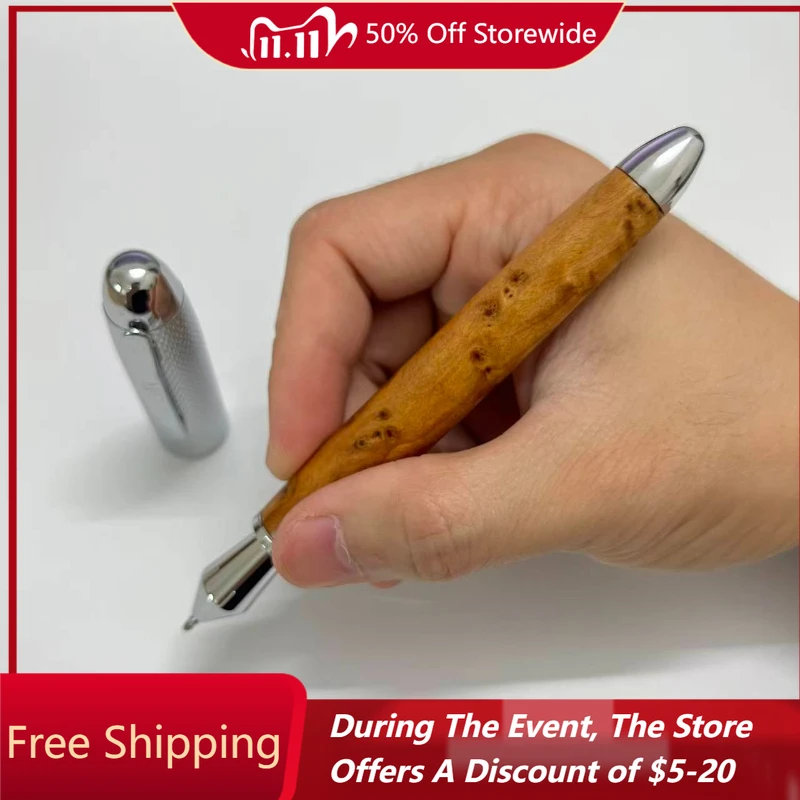 

Роскошные деревянные шариковые ручки 0,7 мм, черные, высококачественные гелевые ручки для бизнес-школы, гладкое письмо, профессиональная ручка-роллер для руководителей