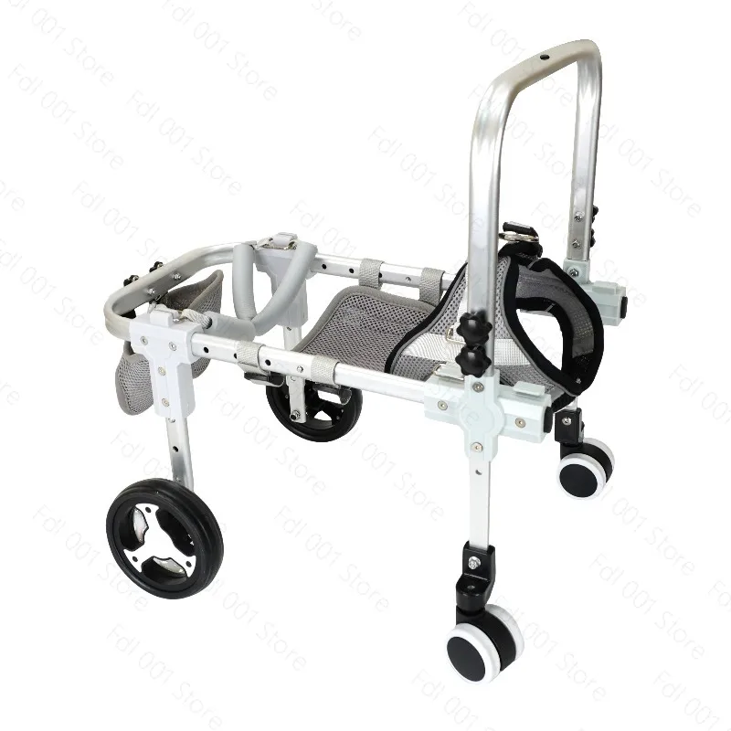 Adjustable Dog Wheelchair Hind Leg Support 4-Wheel Mobility Cart With Harness For Senior/Disabled Pets Rehabilitation