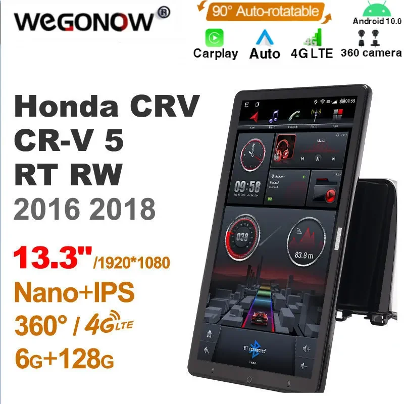 

1920*1080 Nano Ownice Android 2016 для Honda CRV CR-V 5 RT RW 2018 13,3 автомобильное радио аудио 360 ''вращающийся 128 6G Тесла стиль