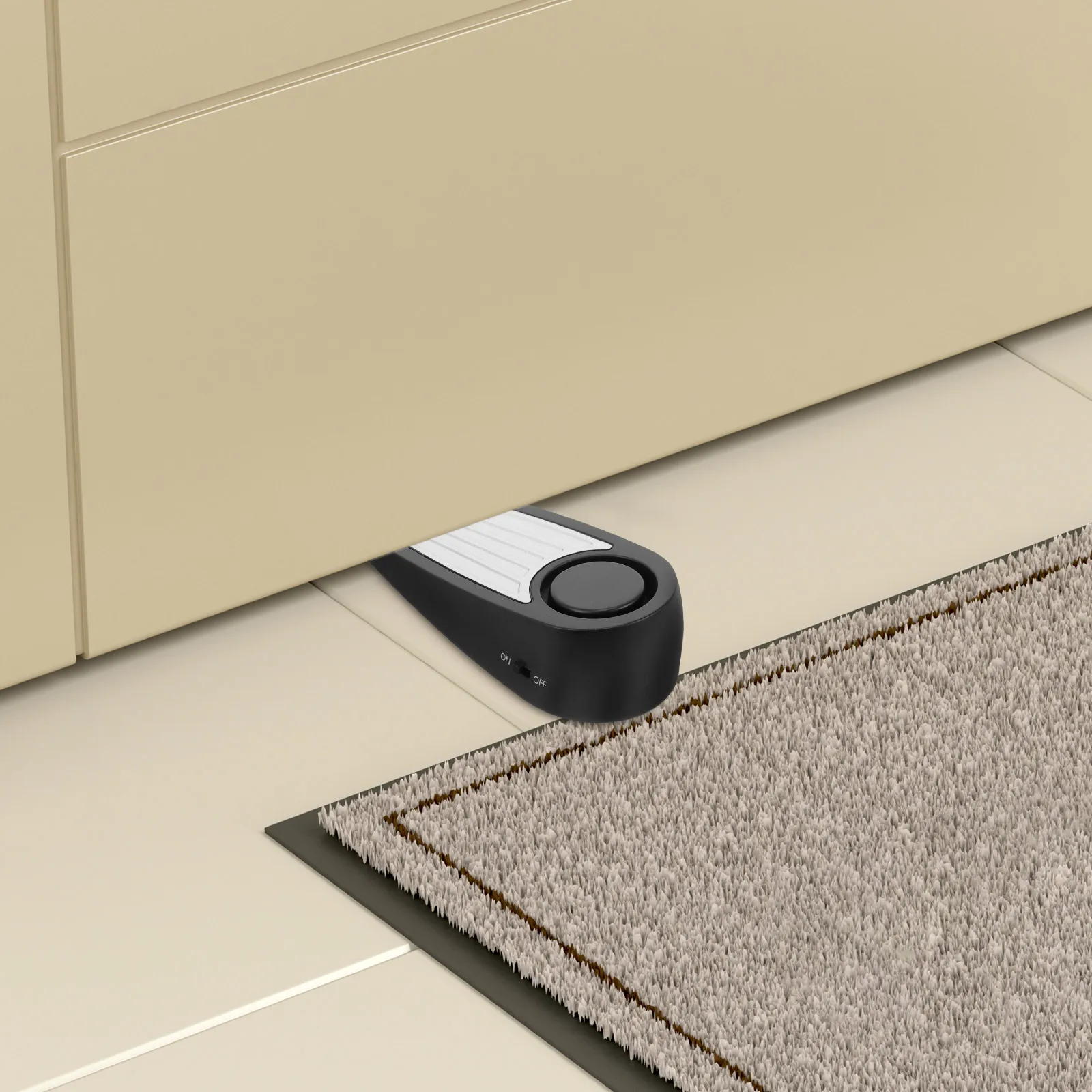 

Smart Vibration Sensing Alarm Door Stopper Black Sliding Wedge Loud Sound Anti Home Hotel Travel Security Compatible