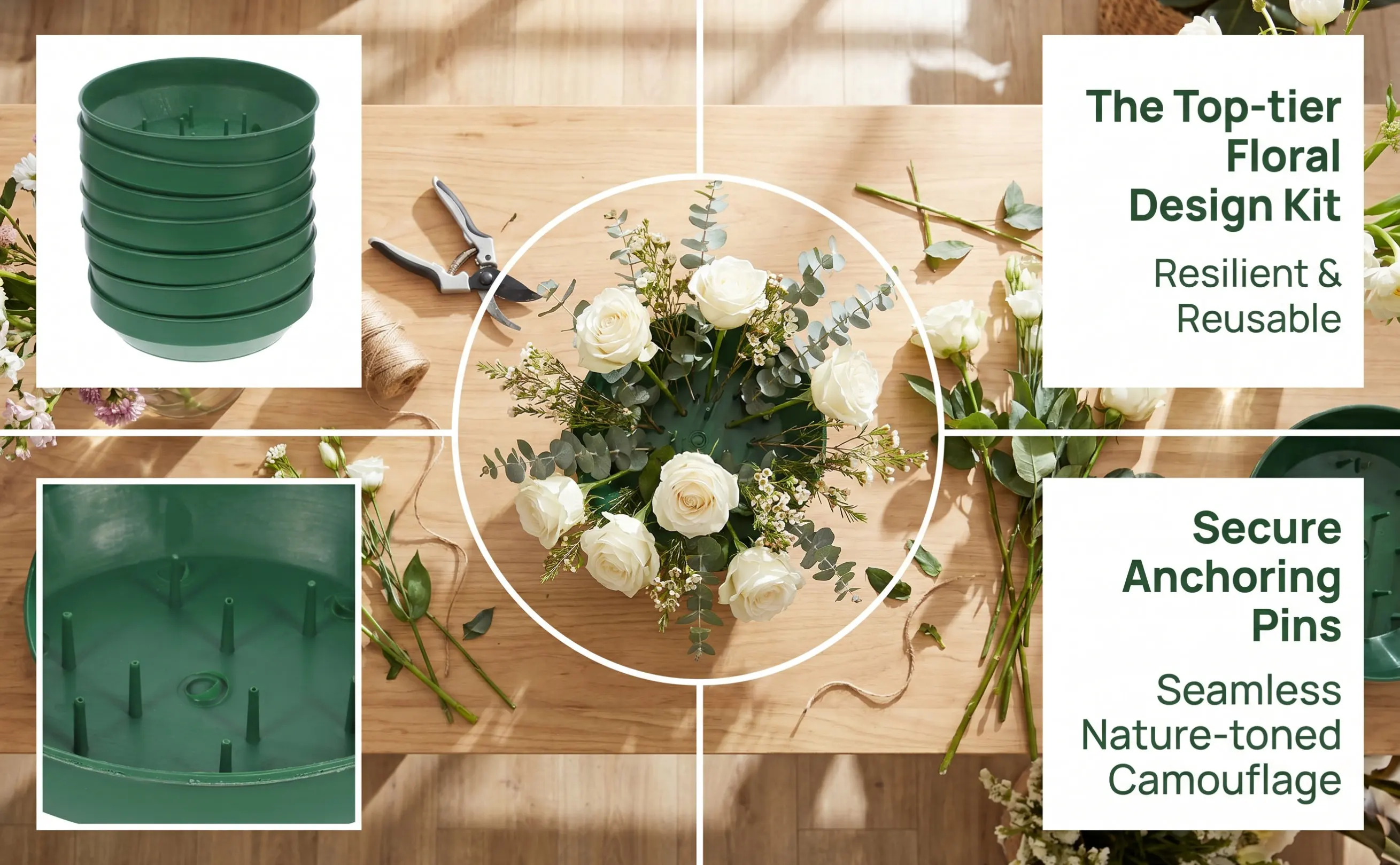 Wedding Floral Supply - 10Pcs Round Pin Floral Mud Fixator